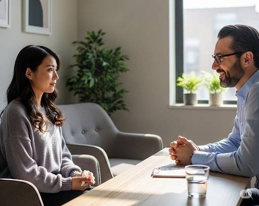 発達障害の若い女性がメンタルクリニックで診察を受けているイメージ画像です。