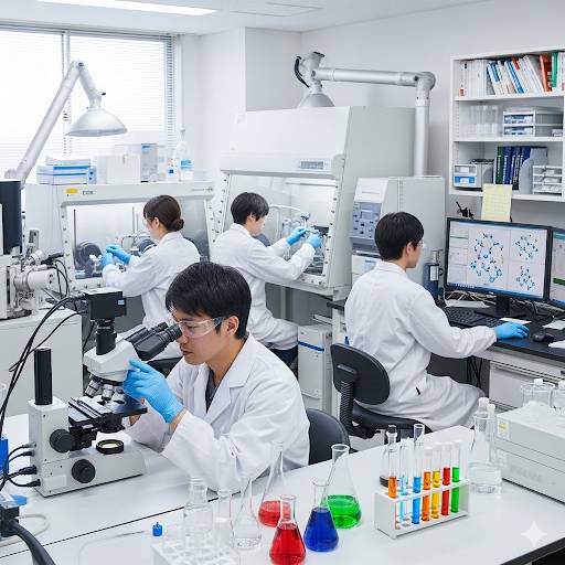 繊維に関する最先端研究開発風景をイメージ化した画像です。