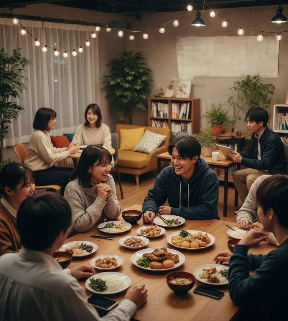 若者困窮者、ホームレス含む、ボランティア団体の食事支援提供現場のイメージ写真です。