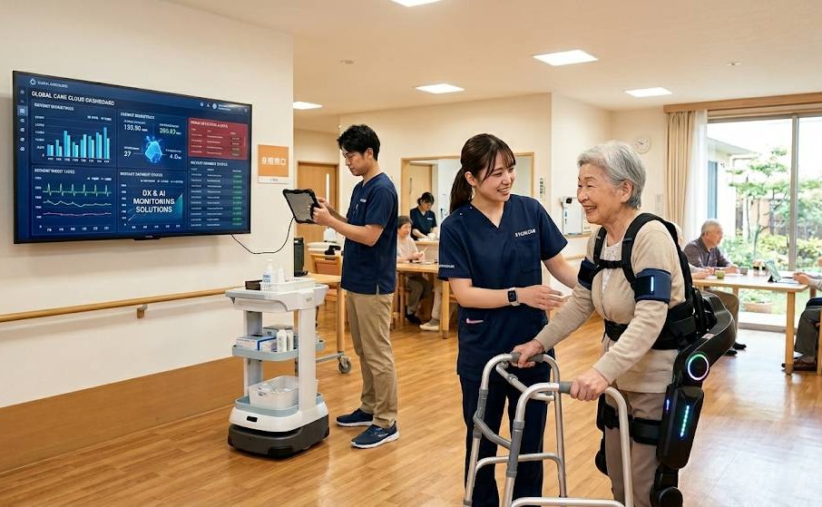 未来のITやAIを駆使したロボティクスを活用した福祉施設。