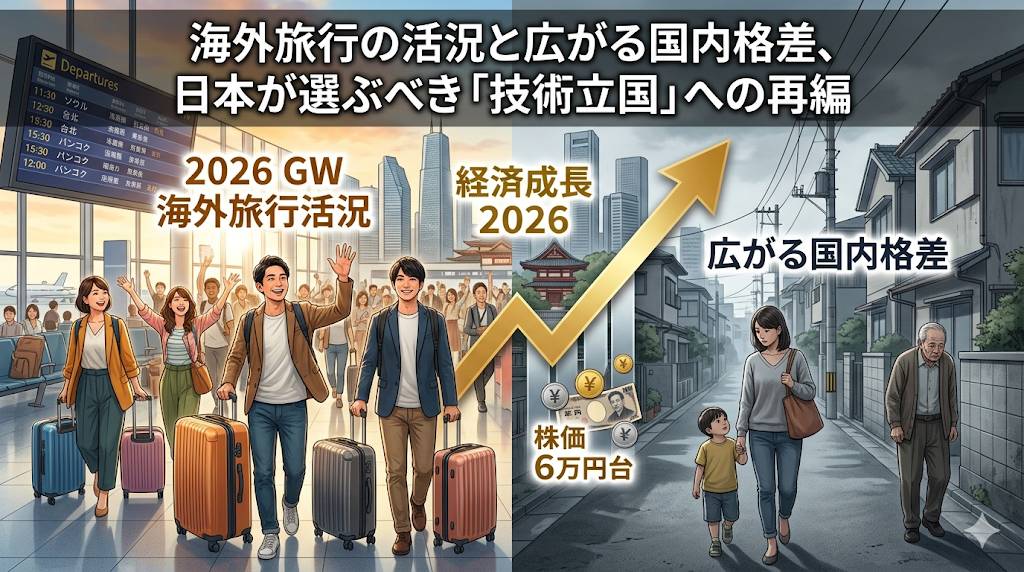 GW海外旅行者と対極の日本の貧困問題をテーマとした、イメージ画像です。