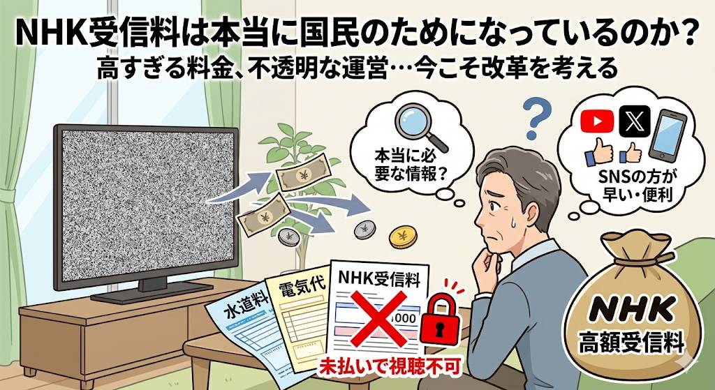 NHKの様々な問題を1つの画像に集約し、具体化したイメージ写真です。