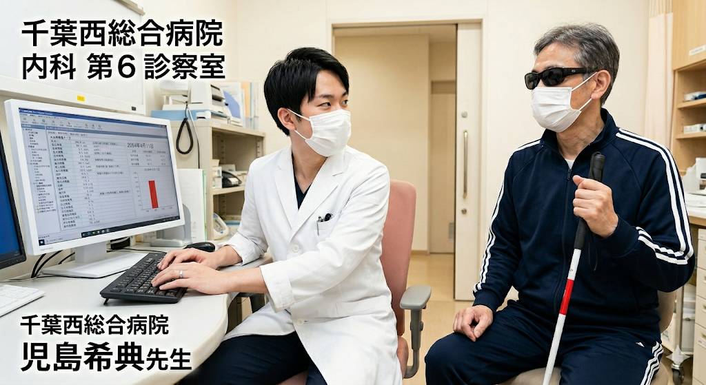 千葉西総合病院内科診察室での、診察風景のイメージ画像です。