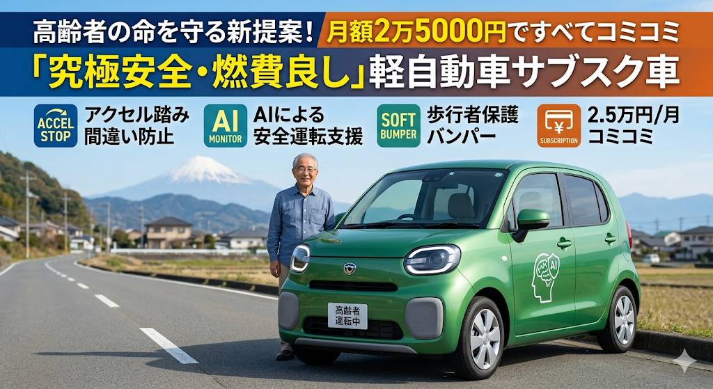 高齢者の事故を未然に防ぐ、高齢者専用安全対策軽自動車の開発企画に関する、イメージ画像です。