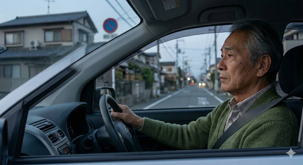 高齢化社会において、高齢者の運転手が重大事故を起こすイメージ画像です。