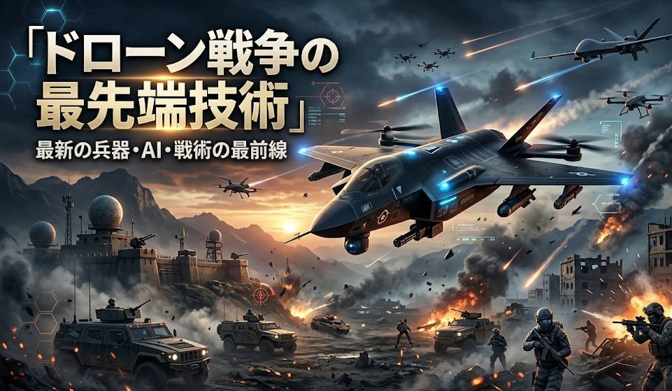 戦争とドローンをイメージしたAIの不思議な写真です。