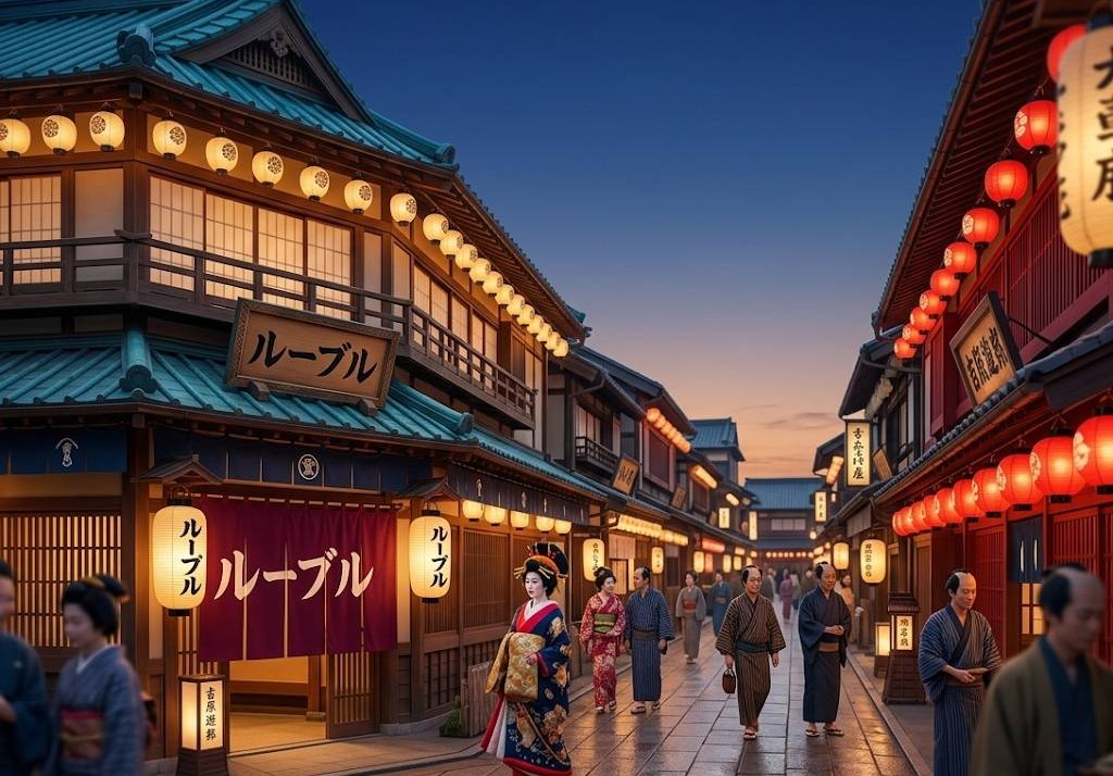伝統ある吉原遊郭の古い時代をイメージした画像です。