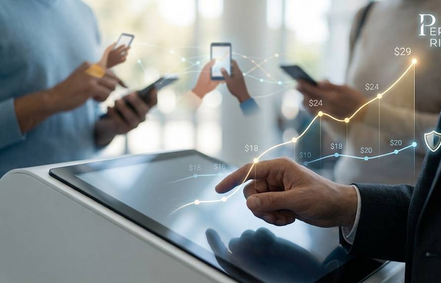 現代米国におけるAIが決める「パーソナルプライシング」の問題と、今後の規制についてイメージした画像です。
