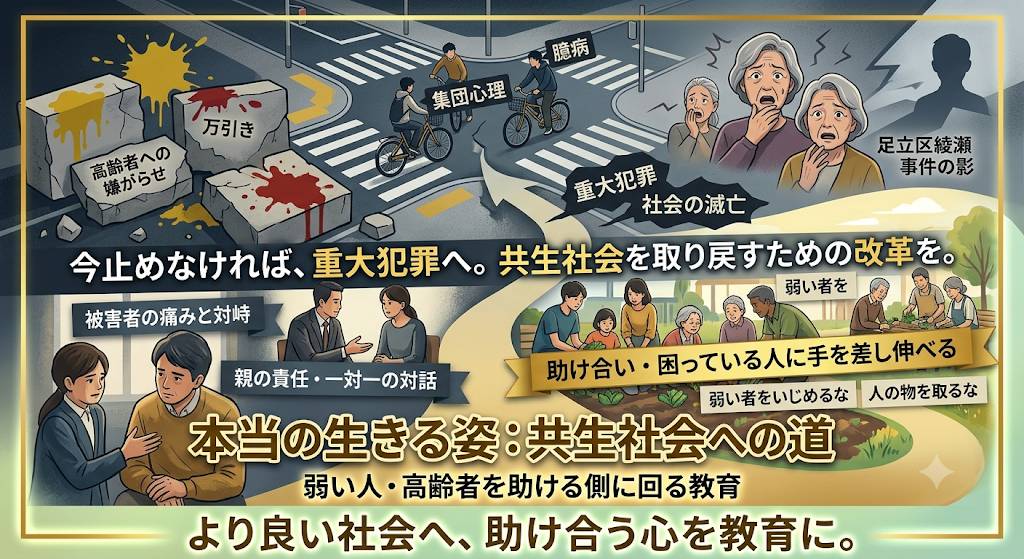 《葛飾区で発生したケチャップ事件》万引きと高齢者への嫌がらせをする少年問題をイメージした画像です。