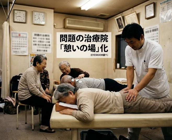 医療業界の闇、不適切な治療院の問題をイメージした画像です。